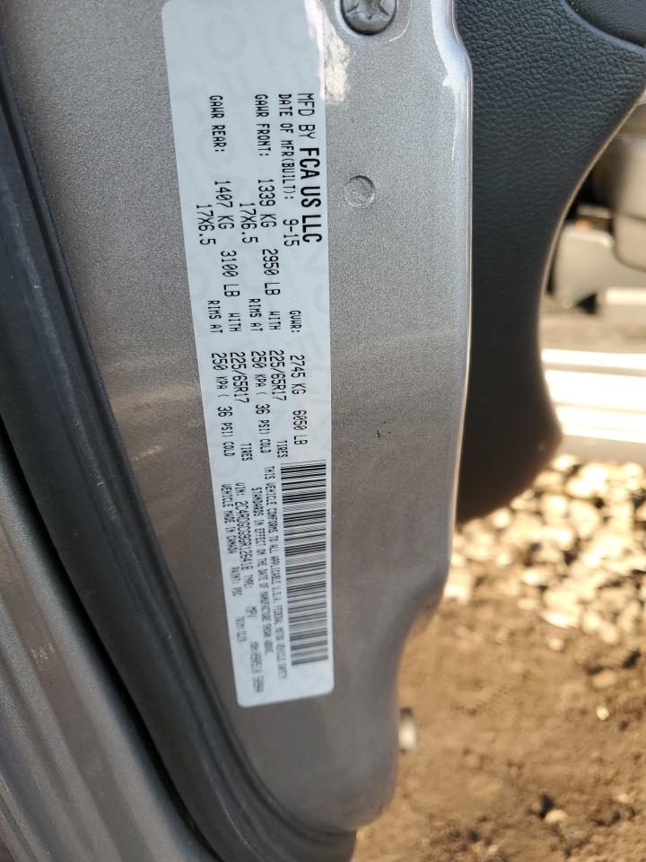 2016 Dodge Caravan VIN 2C4RDGCG9GR126418 Copart auction photo, rear end / side damage thumbnail 13