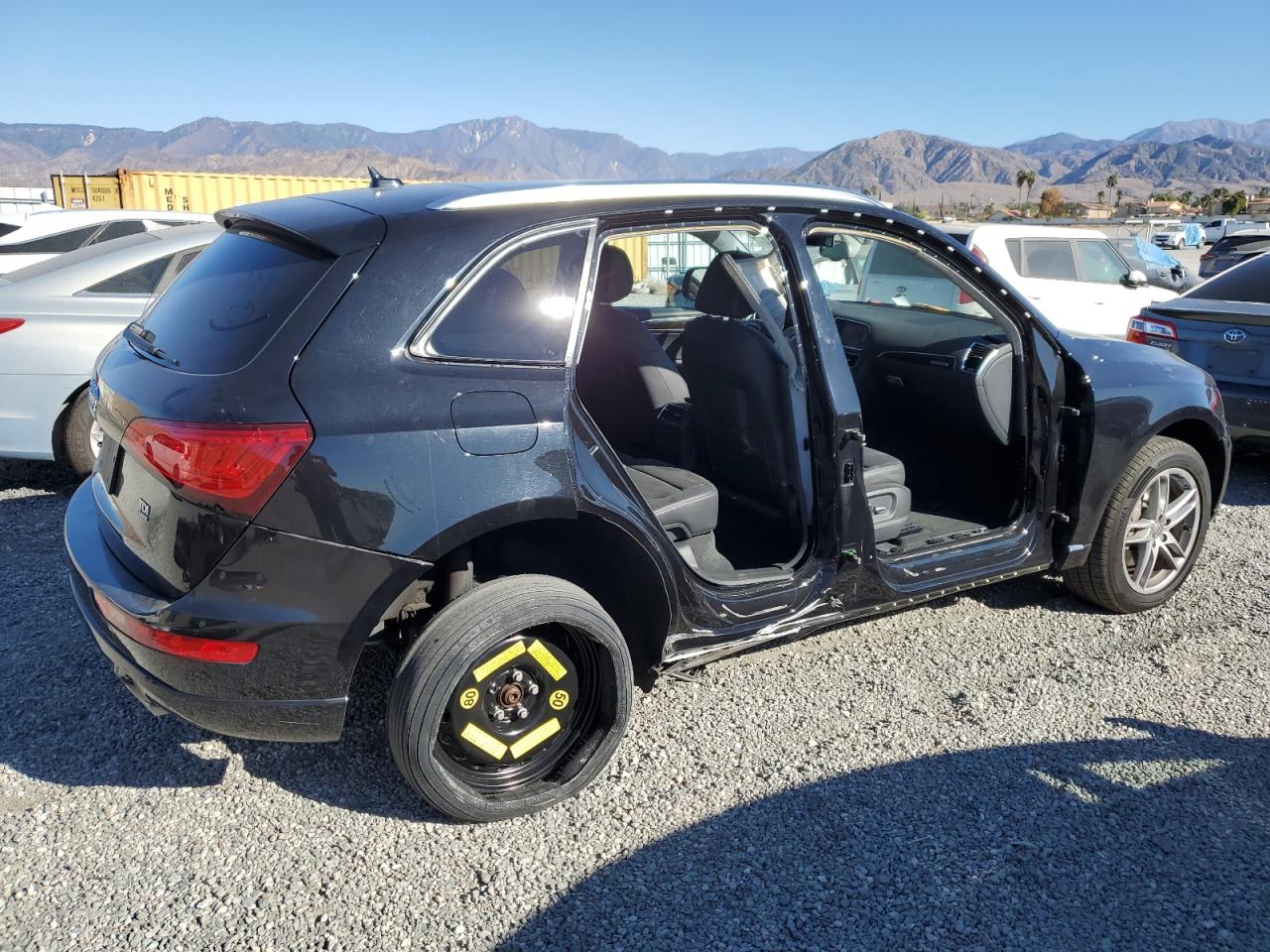 2014 Audi Q5 VIN WA1CMAFP0EA042501 Copart auction photo, side damage thumbnail 3