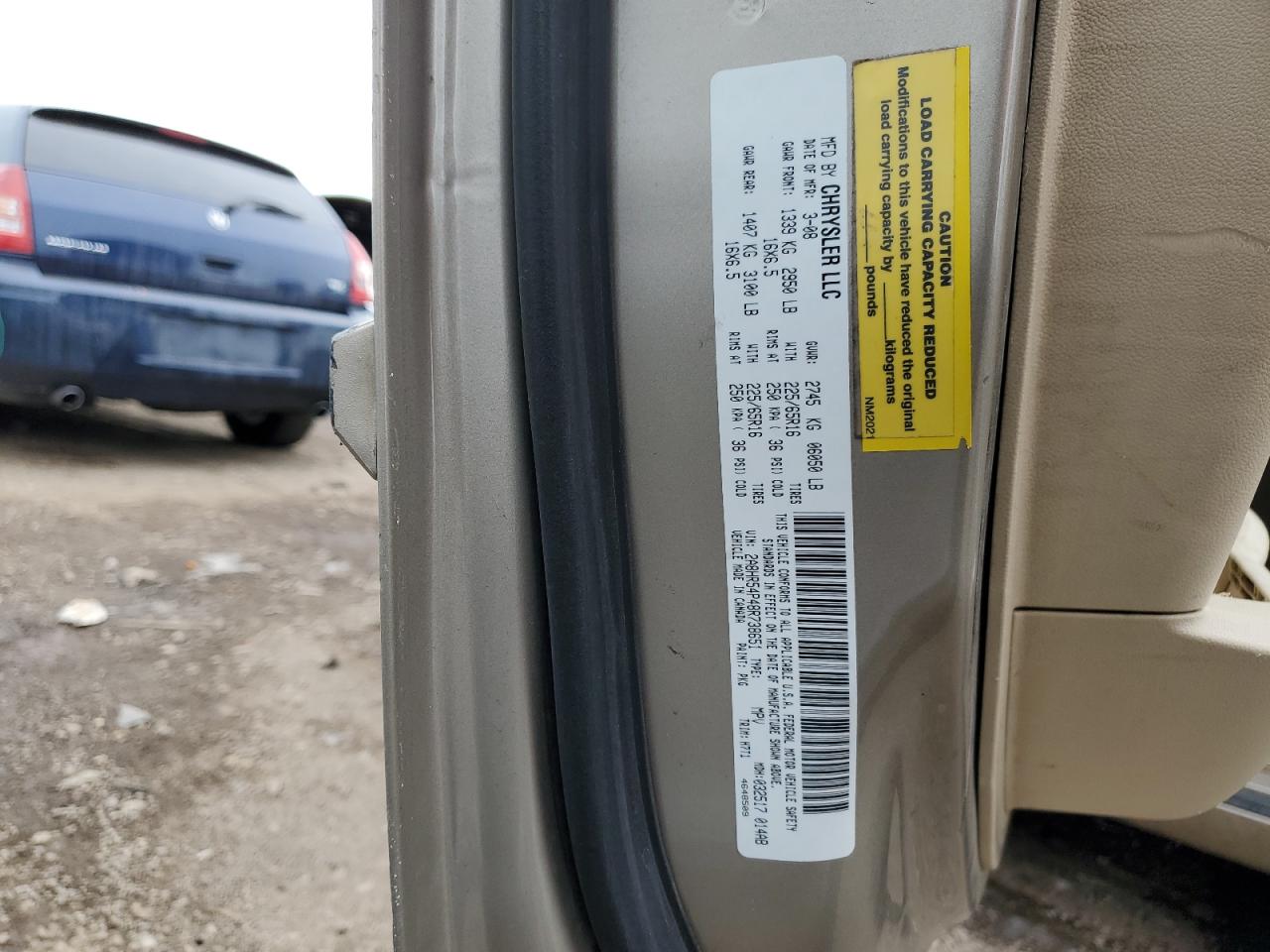 2008 Chrysler Town & Country VIN 2A8HR54P48R738651 Copart auction photo, rear end / front end damage thumbnail 13