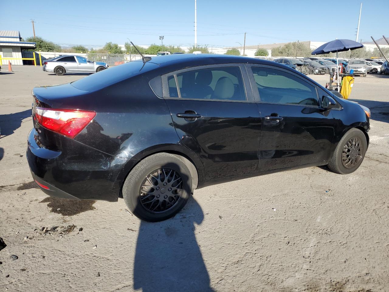 2014 KIA Rio VIN KNADM4A34E6397199 Copart auction photo, front end damage thumbnail 3