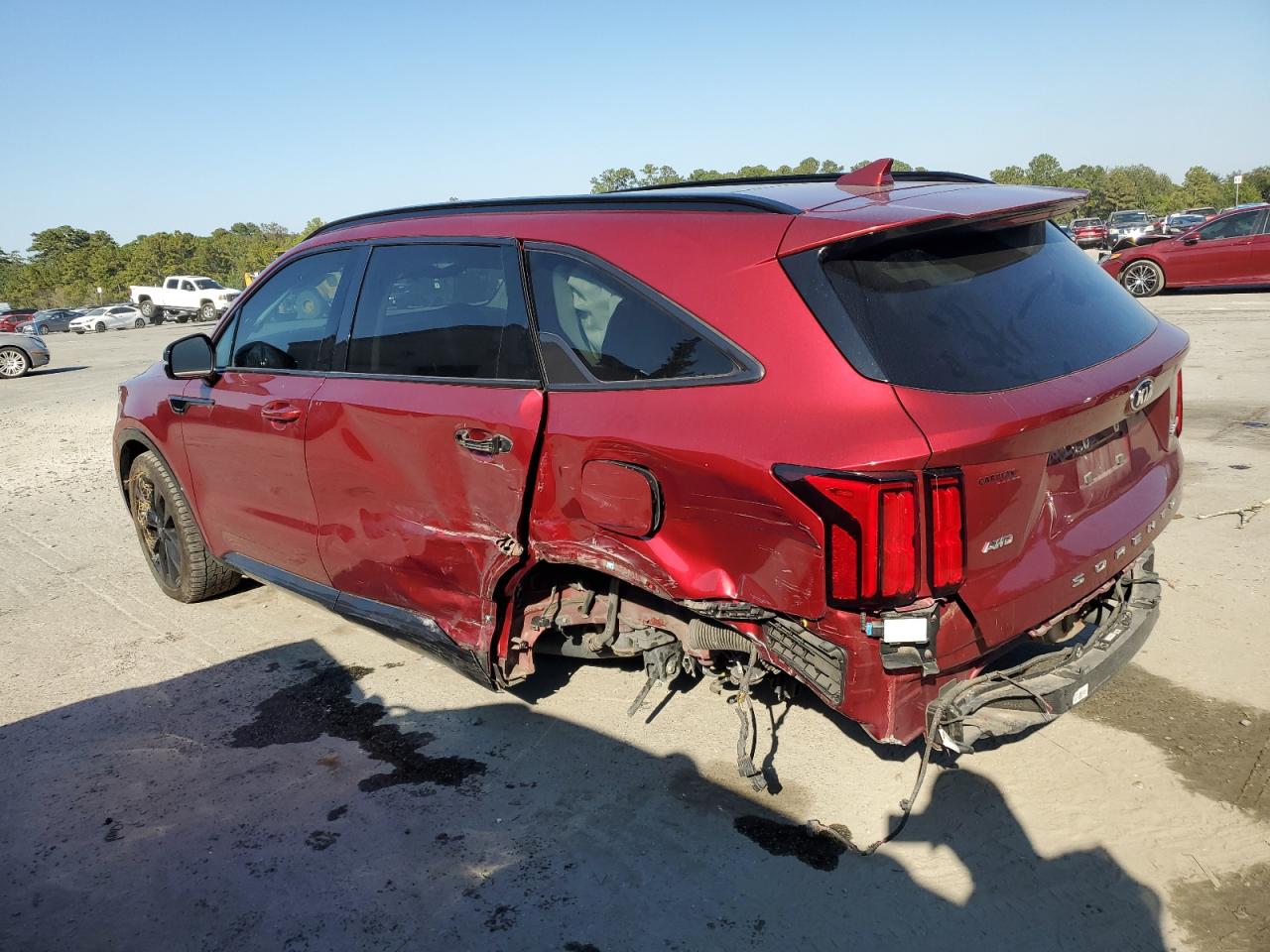 2021 KIA Sorento VIN 5XYRKDLF5MG028076 Copart auction photo, side / rear end damage thumbnail 2
