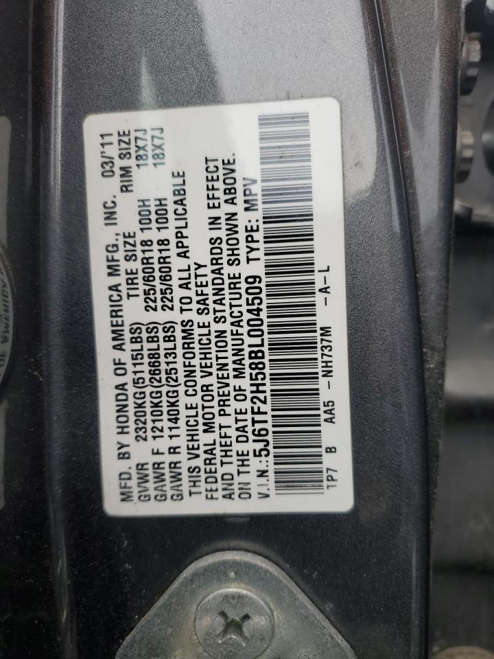 2011 Honda Accord VIN 5J6TF2H58BL004509 Copart auction photo, front end damage thumbnail 13