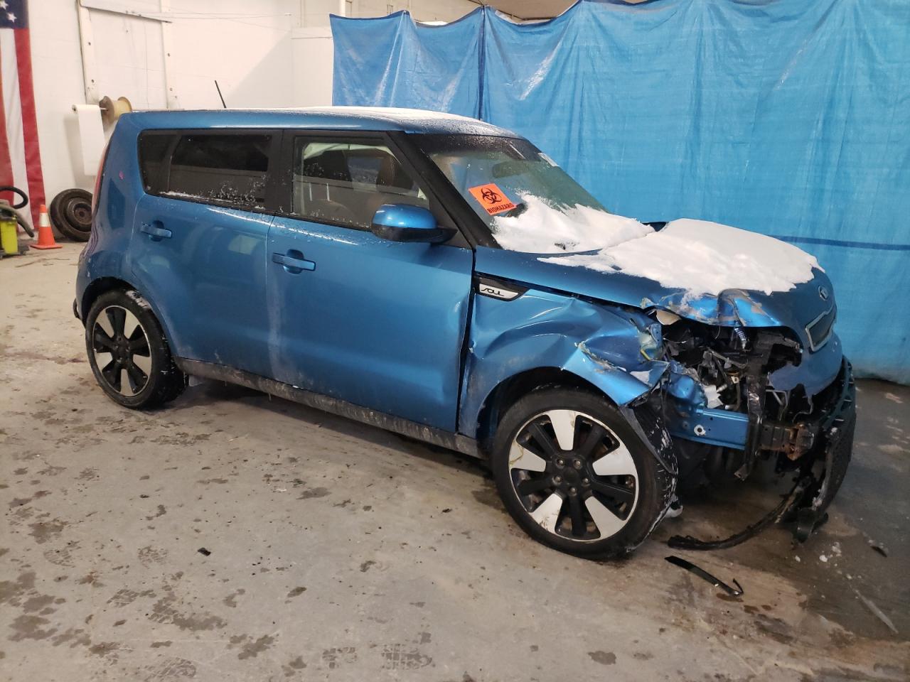 2016 KIA Soul VIN KNDJP3A52G7354793 Copart auction photo, front end / side damage thumbnail 4