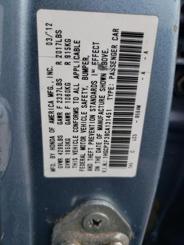 2012 Honda Accord VIN 1HGCP2F39CA131451 Copart auction photo, front end damage thumbnail 12