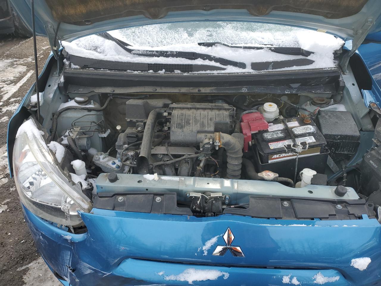 2015 Mitsubishi Mirage VIN ML32A4HJ6FH040574 Copart auction photo, front end / side damage thumbnail 11