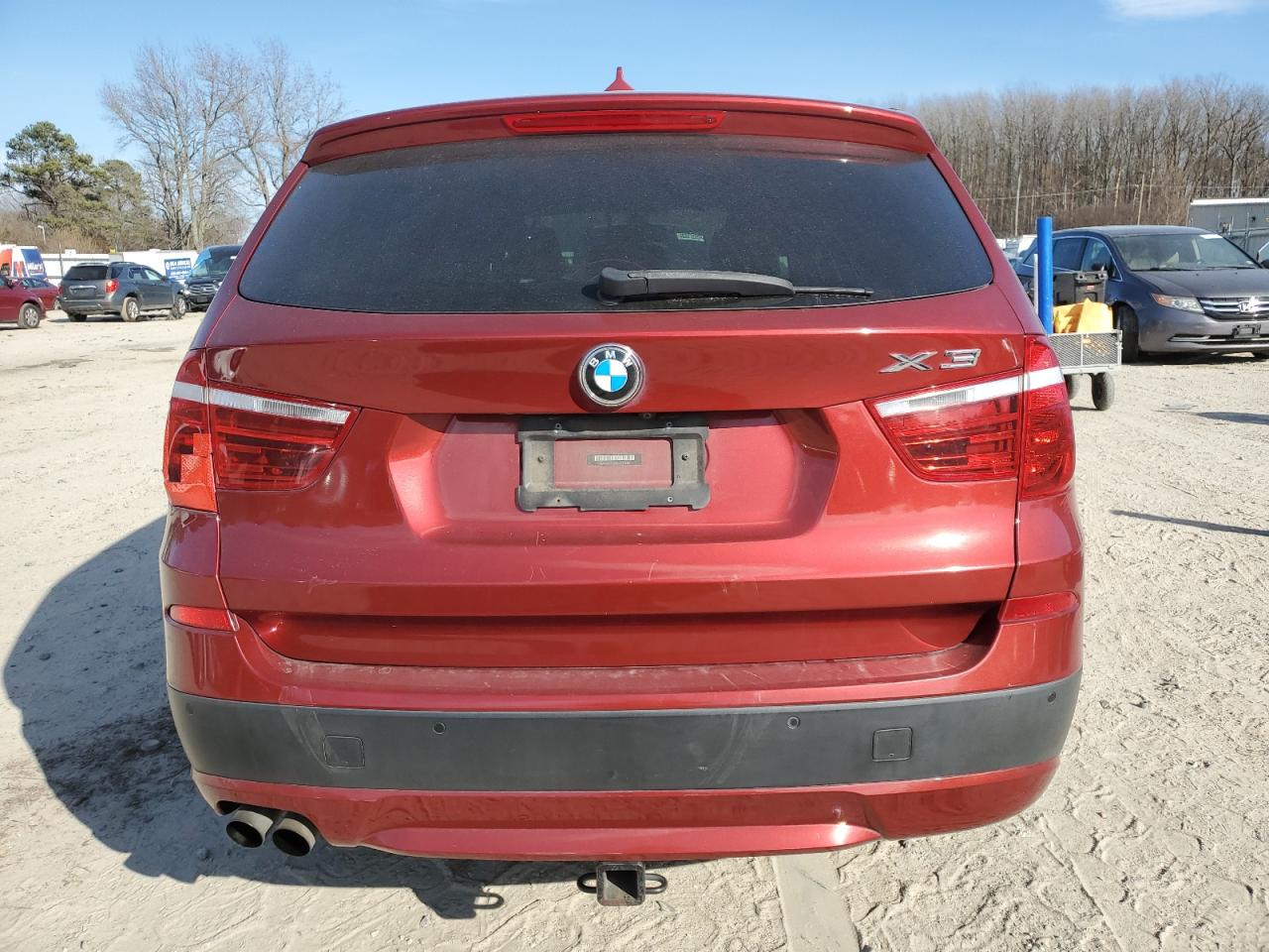 2012 BMW X3 VIN 5UXWX5C54CL721868 Copart auction photo, front end / minor dent/scratches damage thumbnail 6