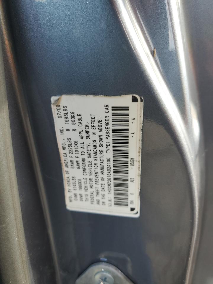 2006 Honda Accord VIN 1HGCM72616A024100 Copart auction photo, front end damage thumbnail 12