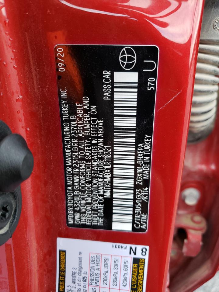 2020 Toyota C-HR VIN NMTKHMBX1LR118321 Copart auction photo, front end / side damage thumbnail 13