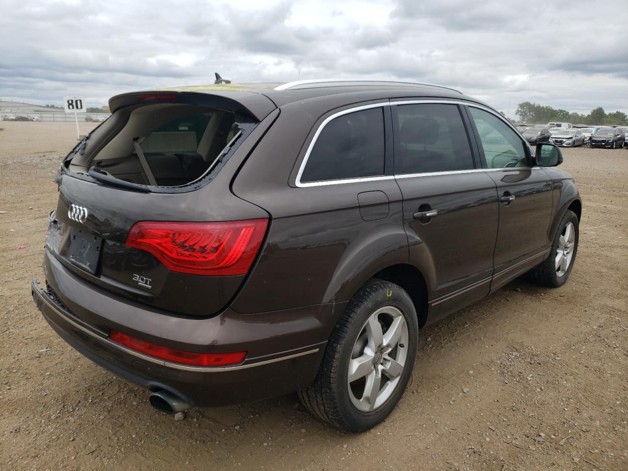 2014 Audi Q7 VIN WA1LGAFE4ED019114 Copart auction photo, rear end damage thumbnail 3
