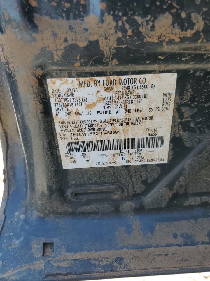 2015 Ford F-150 VIN 1FTEW1EP2FFA68595 Copart auction photo, water/flood / all over damage thumbnail 12