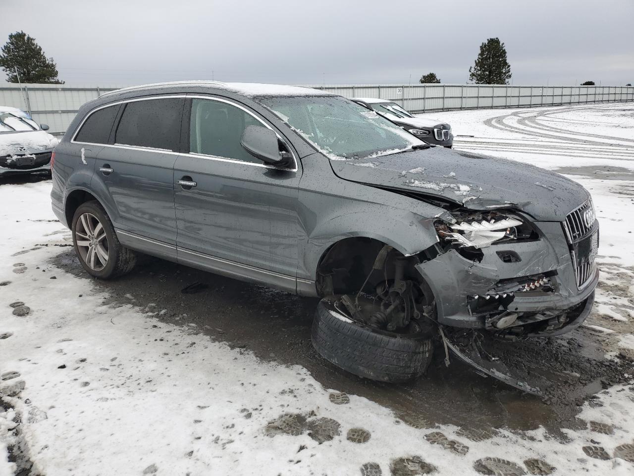 2014 Audi Q7 VIN WA1LGAFE9ED004043 Copart auction photo, front end / undercarriage damage thumbnail 4