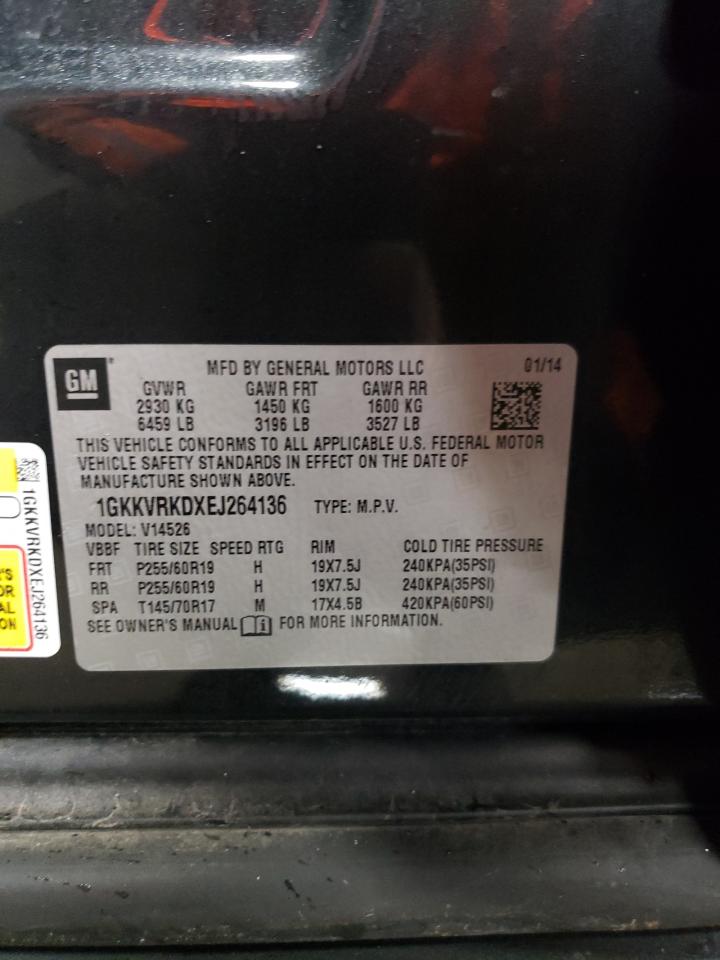 2014 GMC Acadia VIN 1GKKVRKDXEJ264136 Copart auction photo, front end damage thumbnail 13