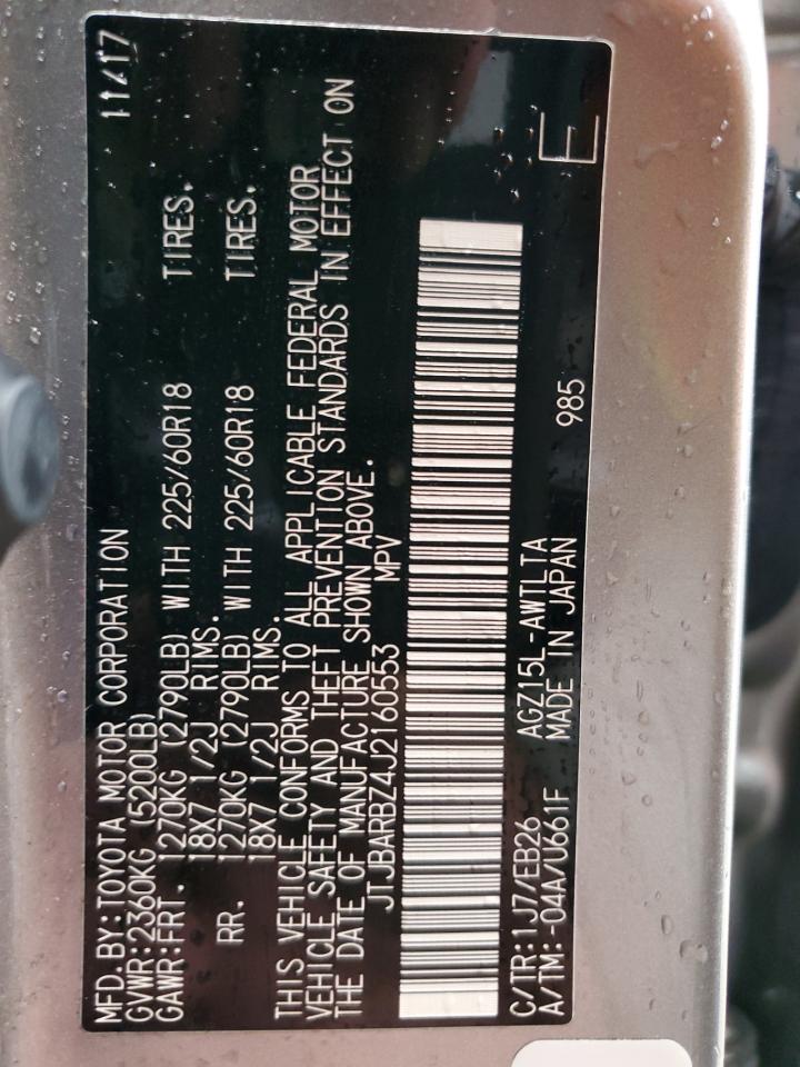 2018 Lexus NX VIN JTJBARBZ4J2160553 Copart auction photo, front end damage thumbnail 13
