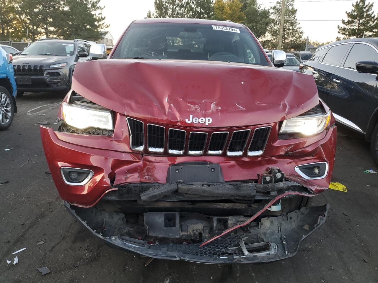 2015 Jeep Grand Cherokee VIN 1C4RJFBG5FC634378 Copart auction photo, front end damage thumbnail 5
