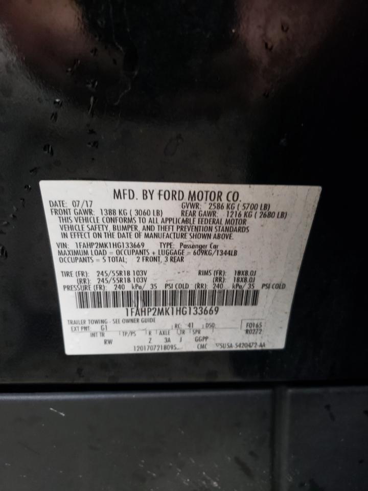 2017 Ford Taurus VIN 1FAHP2MK1HG133669 Copart auction photo, front end damage thumbnail 14