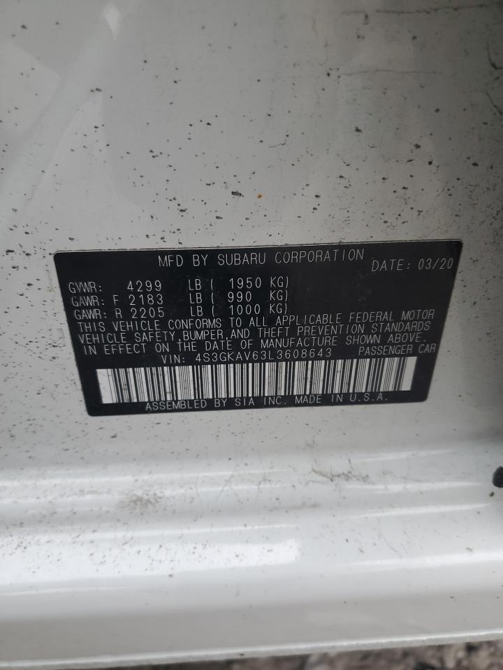 2020 Subaru Impreza VIN 4S3GKAV63L3608643 Copart auction photo, front end damage thumbnail 13