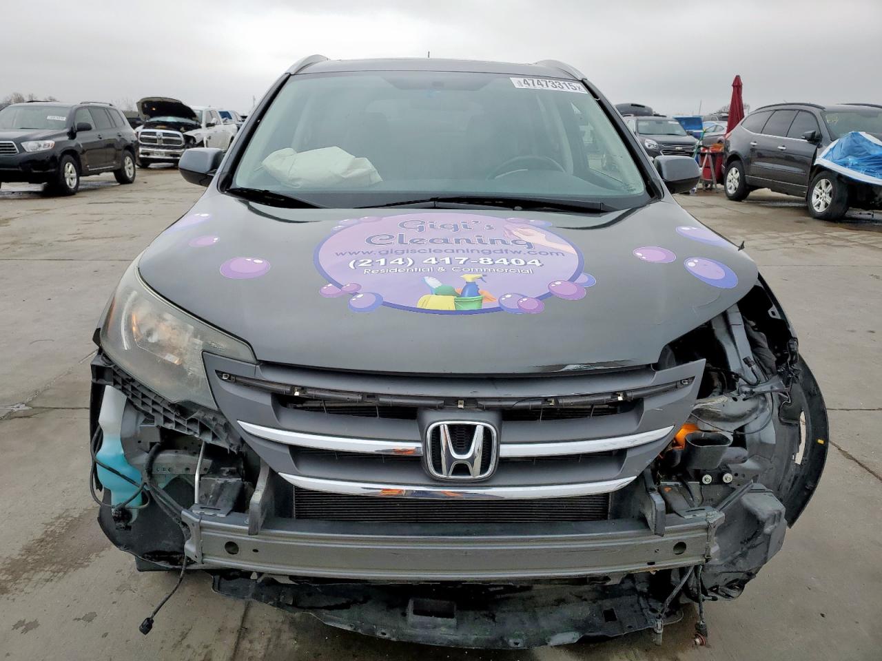 2014 Honda CR-V VIN 2HKRM3H77EH532595 Copart auction photo, front end / damage history damage thumbnail 5