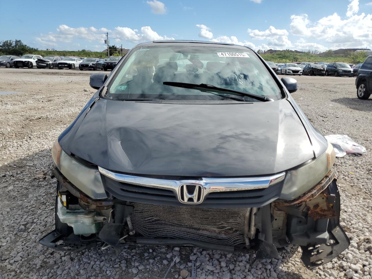 2012 Honda Civic VIN 2HGFB2F99CH525341 Copart auction photo, front end / side damage thumbnail 5