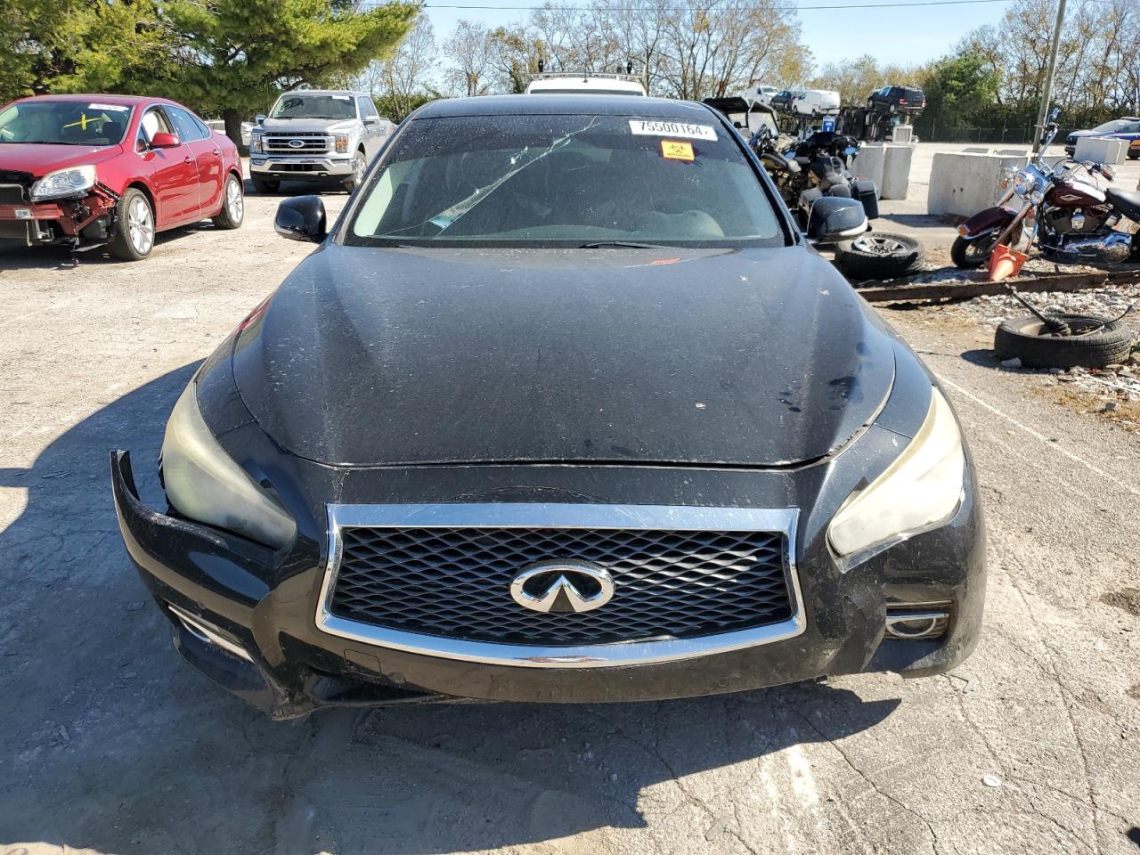 2014 Infiniti Q50 VIN JN1BV7AR2EM681491 Copart auction photo, undercarriage / front end damage thumbnail 5
