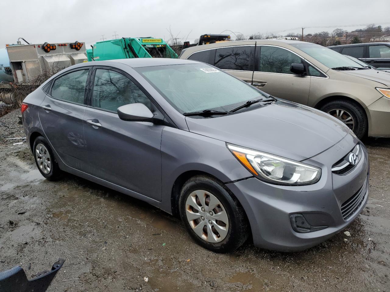 2015 Hyundai Accent VIN KMHCT4AE9FU842550 Copart auction photo, all over damage thumbnail 4