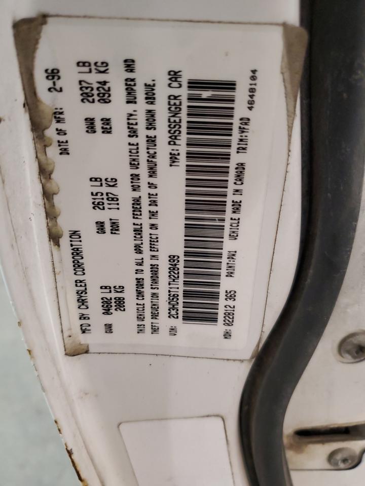 1996 Chrysler Concorde VIN 2C3HD56T1TH228499 Copart auction photo, minor dent/scratches / rear end damage thumbnail 12