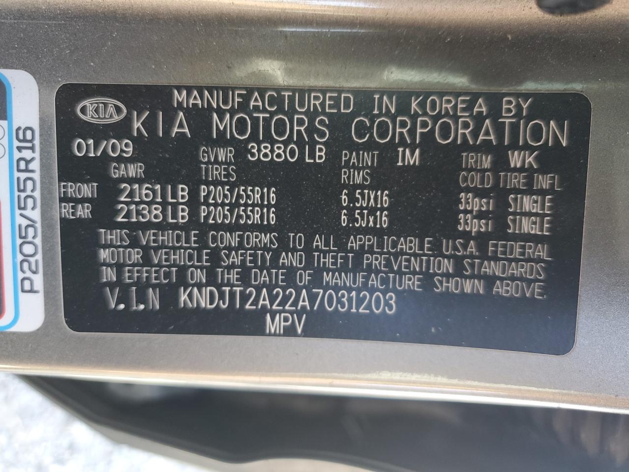 2010 KIA Soul VIN KNDJT2A22A7031203 Copart auction photo, front end damage thumbnail 12