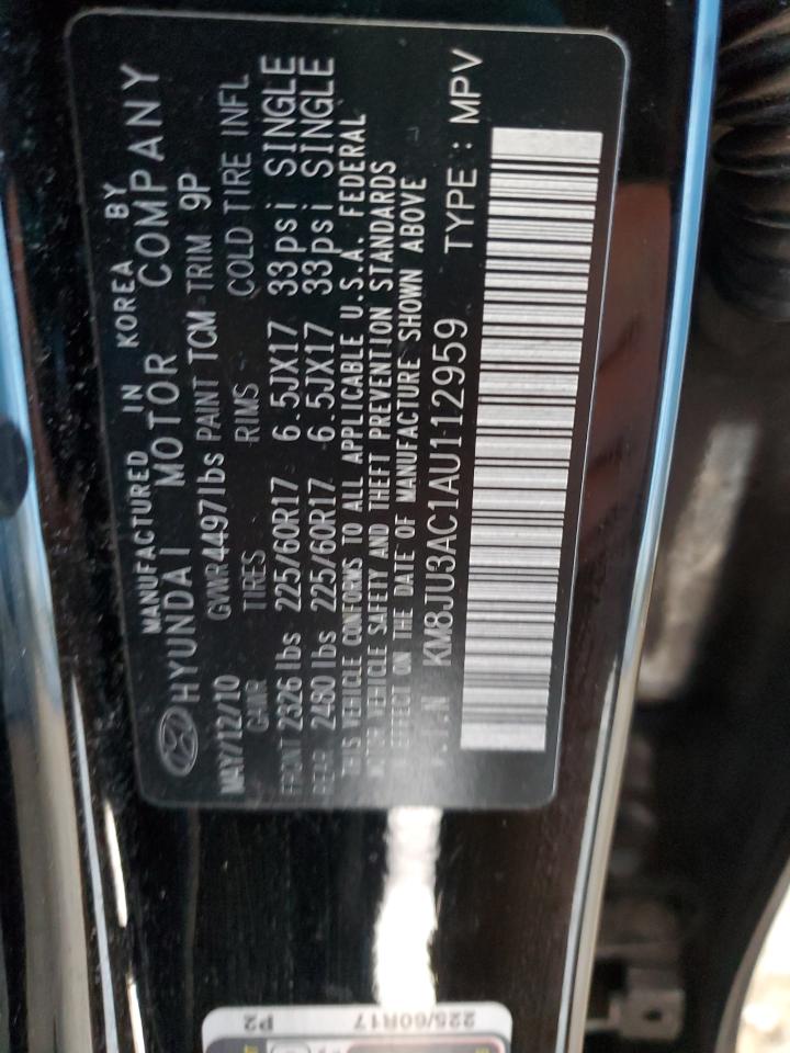 2010 Hyundai Tucson VIN KM8JU3AC1AU112959 Copart auction photo, side damage thumbnail 13