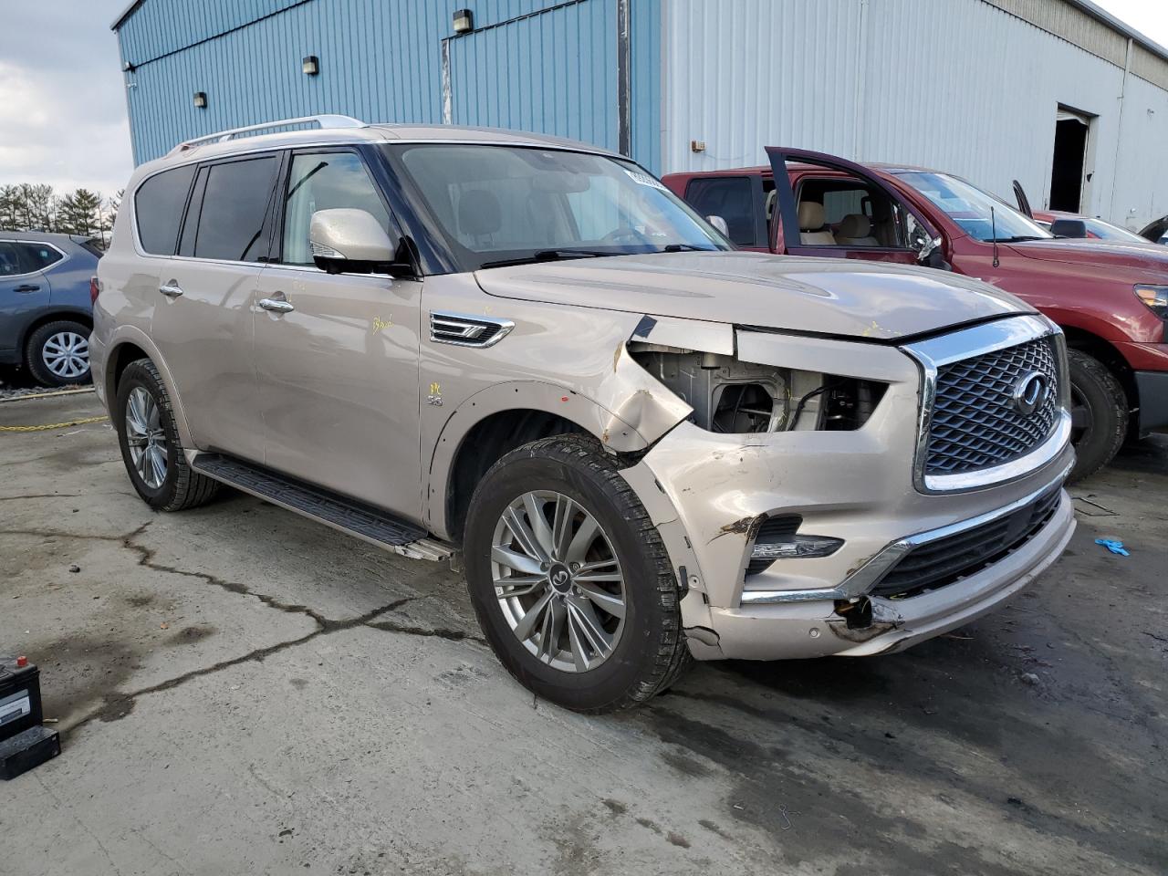 2018 Infiniti QX80 VIN JN8AZ2NE6J9193721 Copart auction photo, front end damage thumbnail 4
