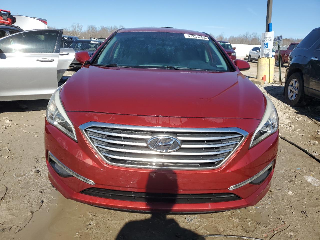 2015 Hyundai Sonata VIN 5NPE24AF7FH176615 Copart auction photo, rear end / front end damage thumbnail 5