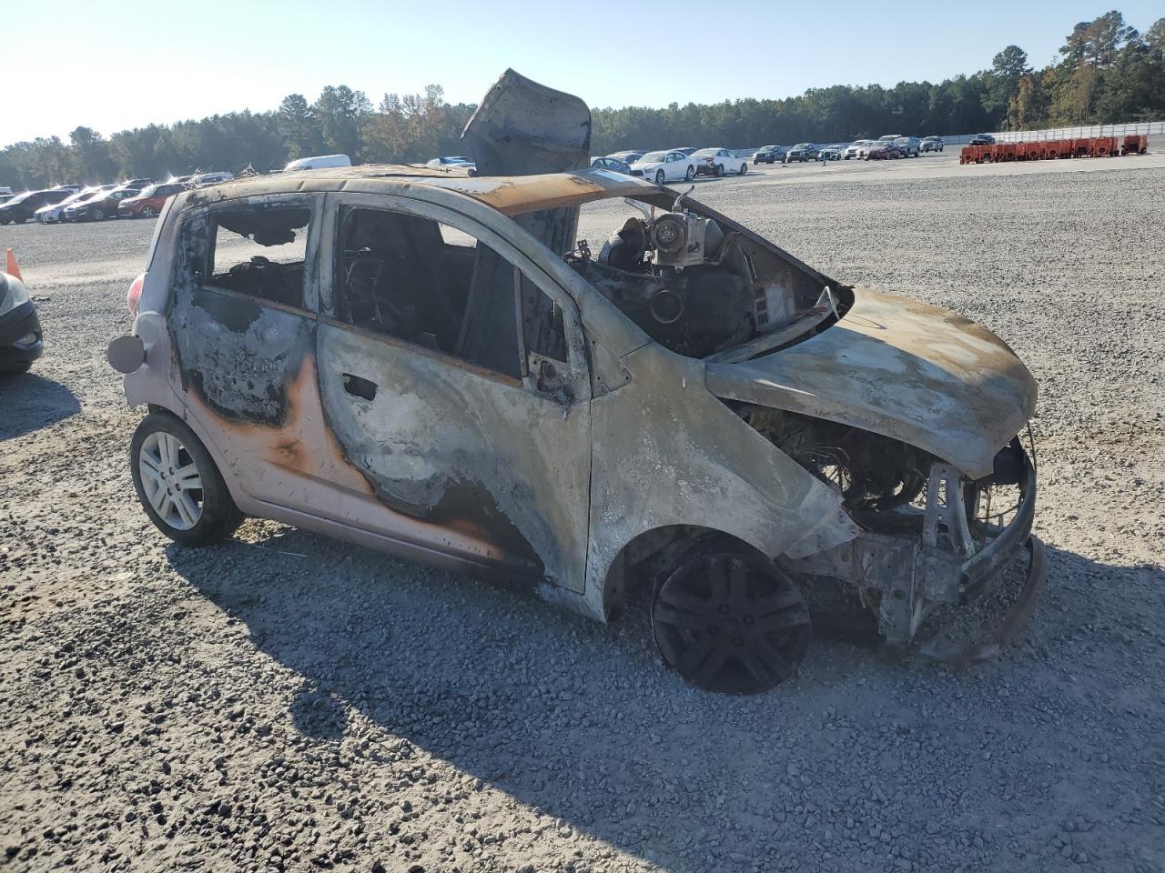 2013 Chevrolet Spark VIN KL8CA6S95DC571490 Copart auction photo, burn damage thumbnail 4