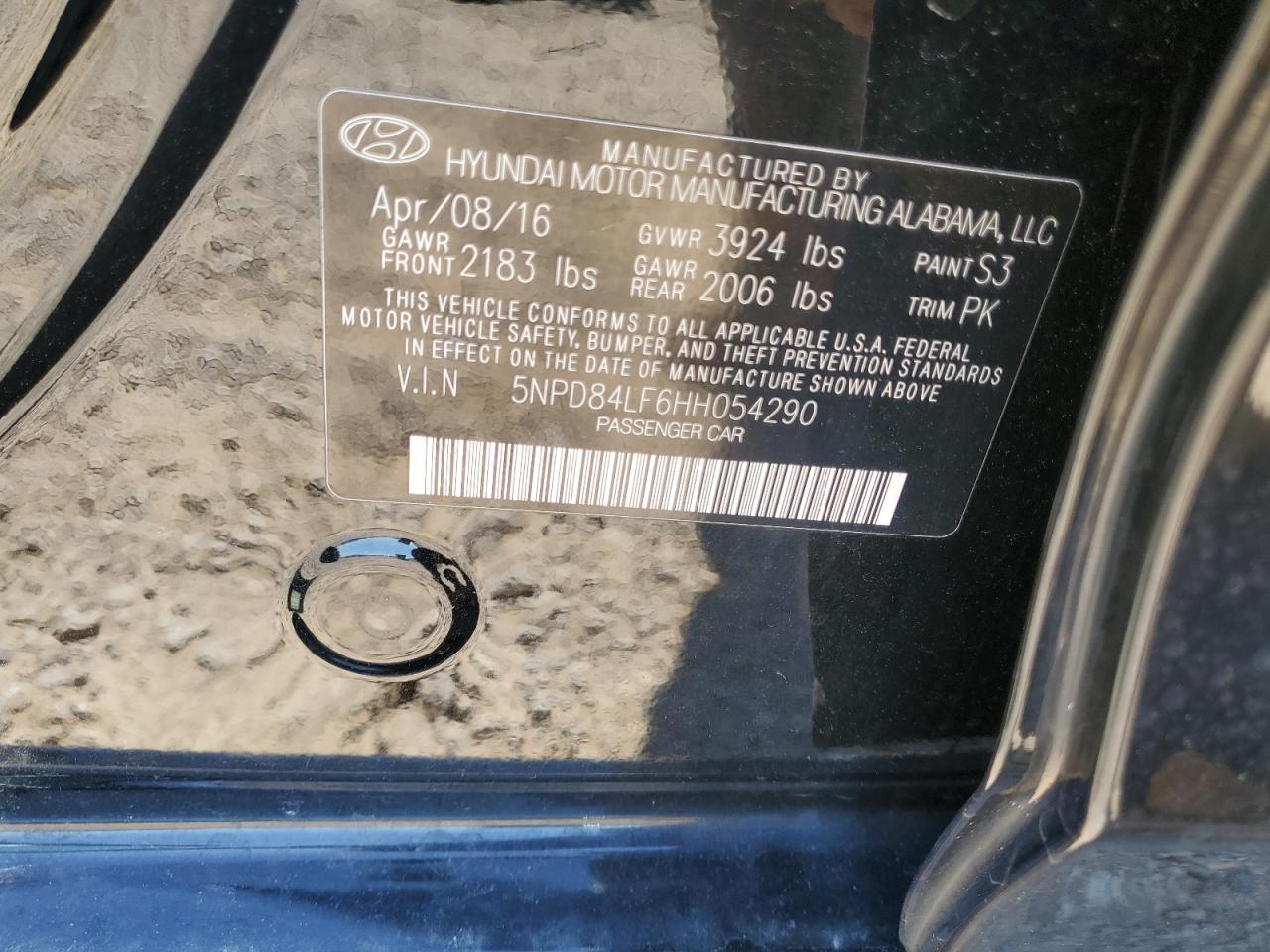 2017 Hyundai Elantra VIN 5NPD84LF6HH054290 Copart auction photo, front end damage thumbnail 12