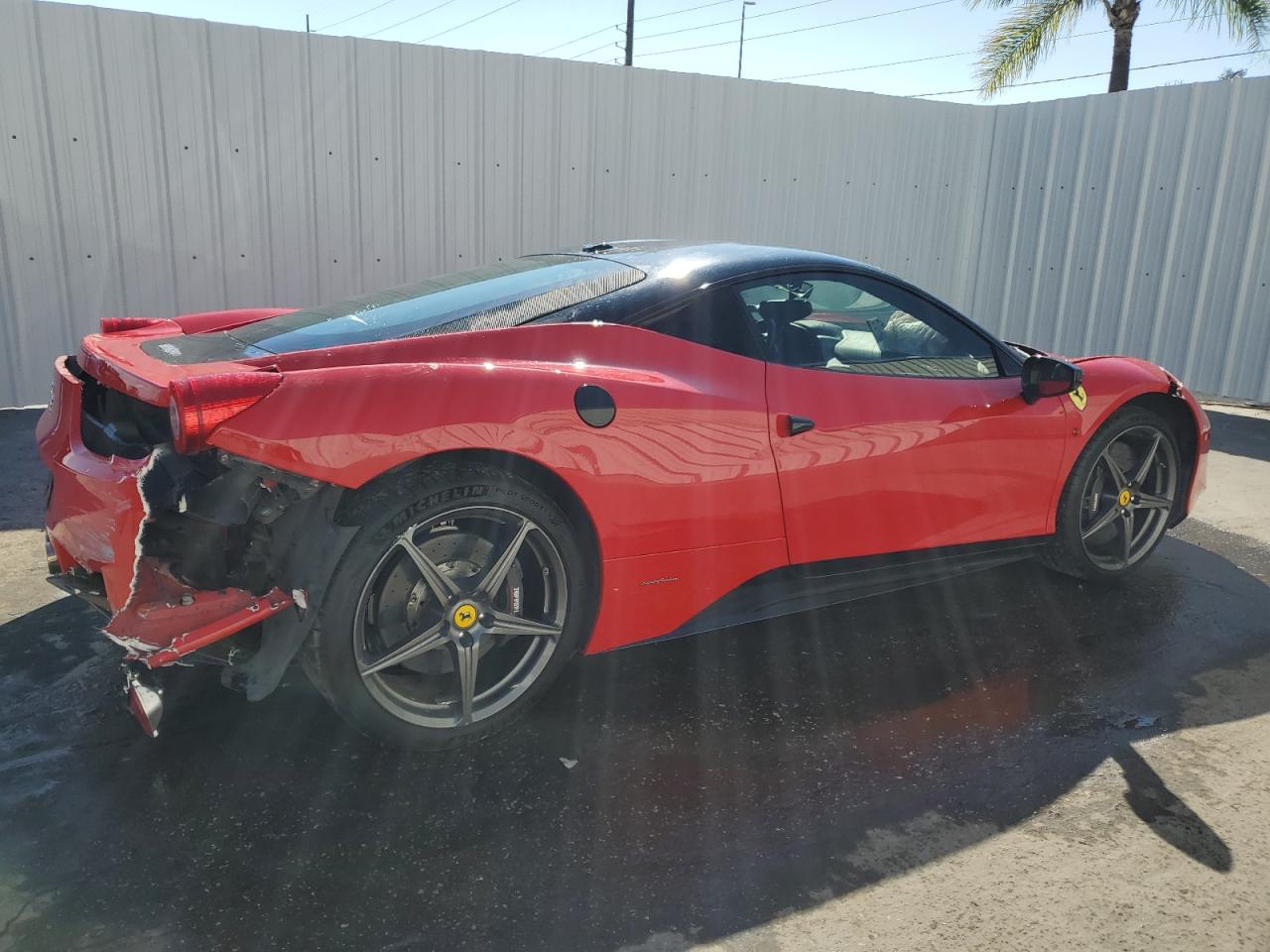 2013 Ferrari 458 VIN ZFF67NFA2D0194914 Copart auction photo, front end / rear end damage thumbnail 3