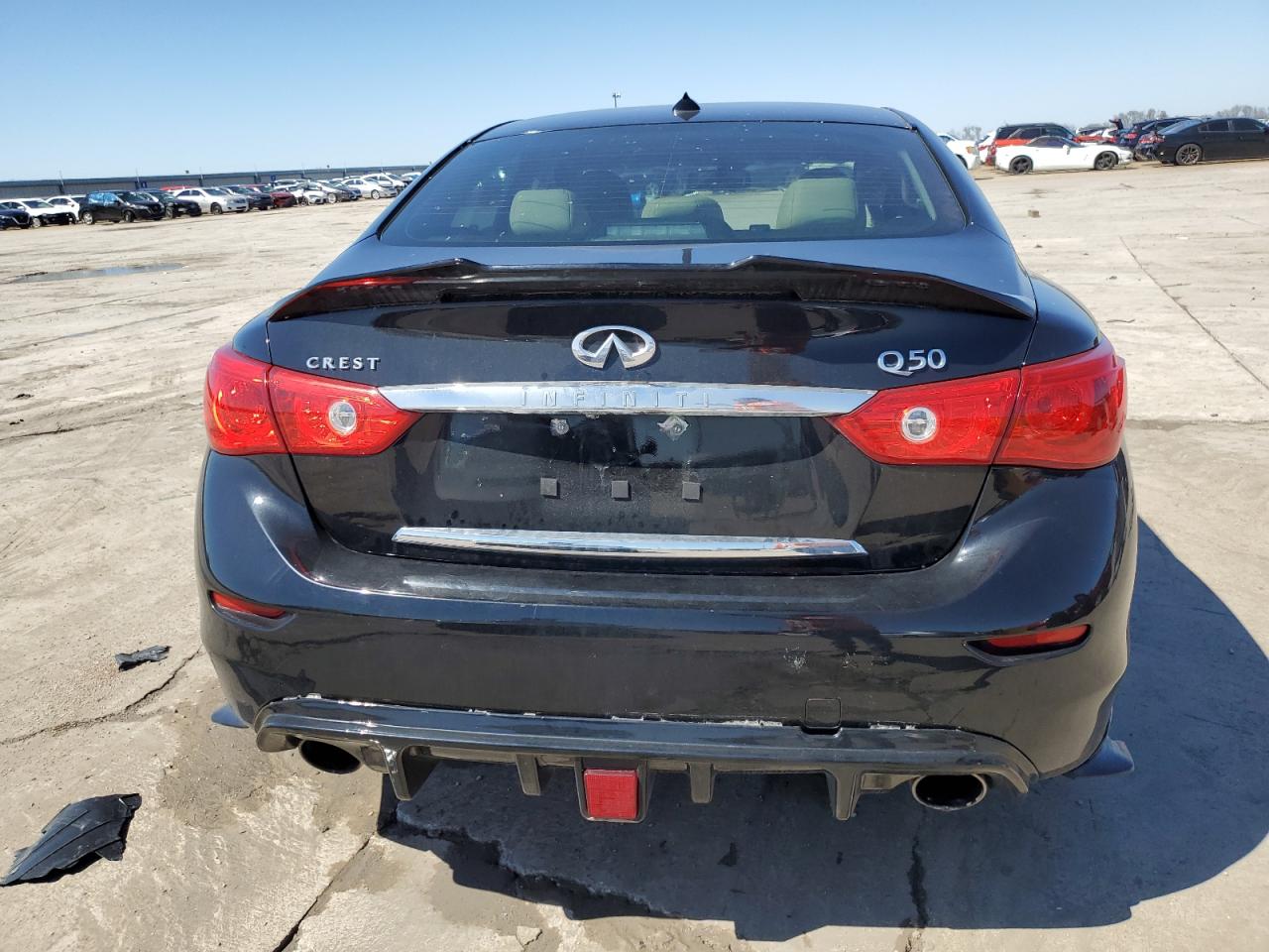 2017 Infiniti Q50 VIN JN1CV7AP3HM640195 Copart auction photo, front end / hail damage thumbnail 6