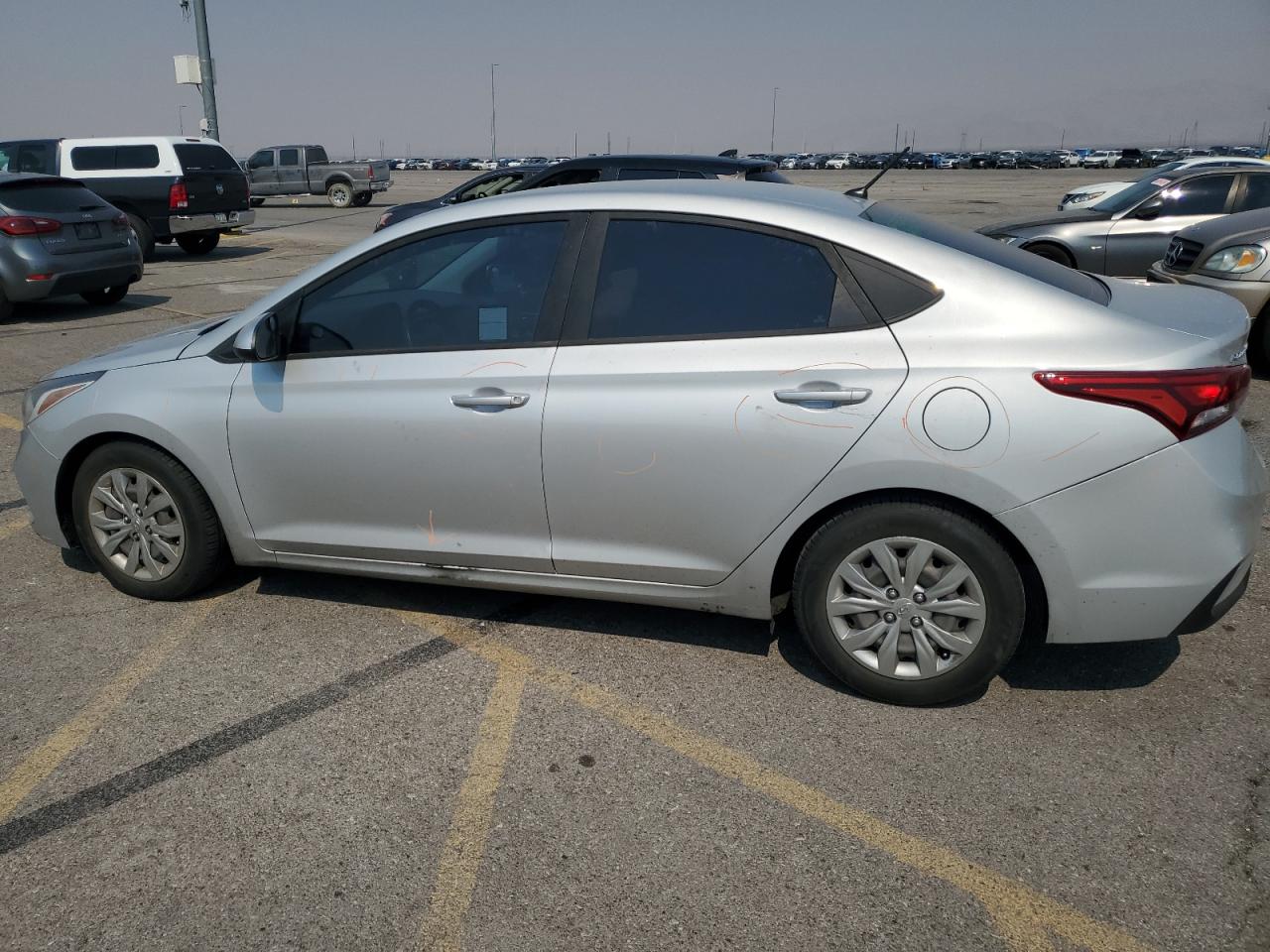 2019 Hyundai Accent VIN 3KPC24A39KE050901 Copart auction photo, front end / side damage thumbnail 2