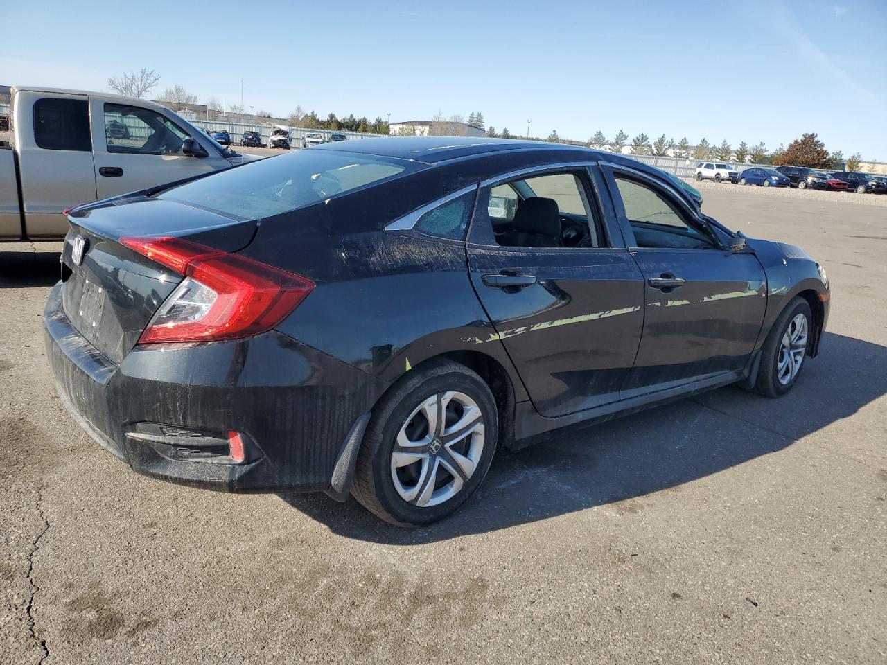 2018 Honda Civic VIN 19XFC2F51JE038992 Copart auction photo, side / top/roof damage thumbnail 3