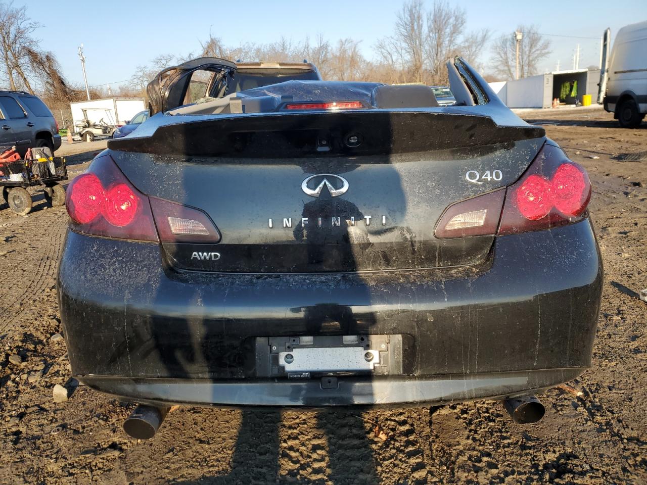 2015 Infiniti Q40 VIN JN1CV6AR9FM520359 Copart auction photo, all over damage thumbnail 6