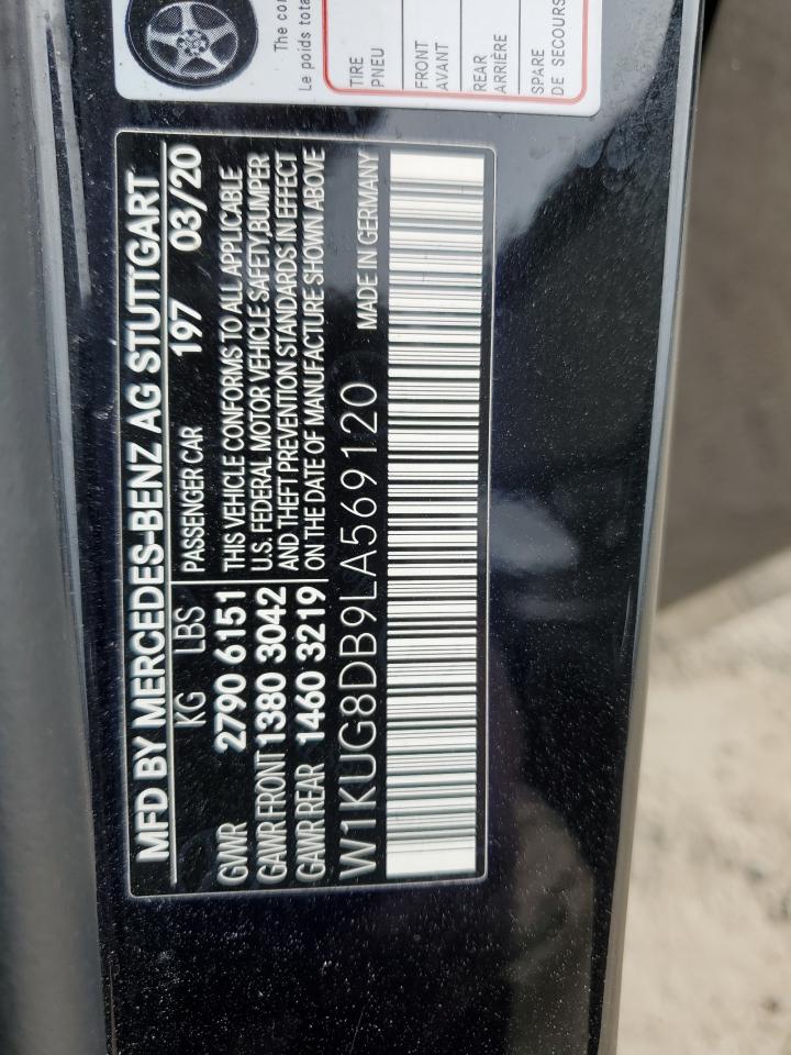 2020 Mercedes-Benz S-klasse VIN W1KUG8DB9LA569120 Copart auction photo, water/flood damage thumbnail 15
