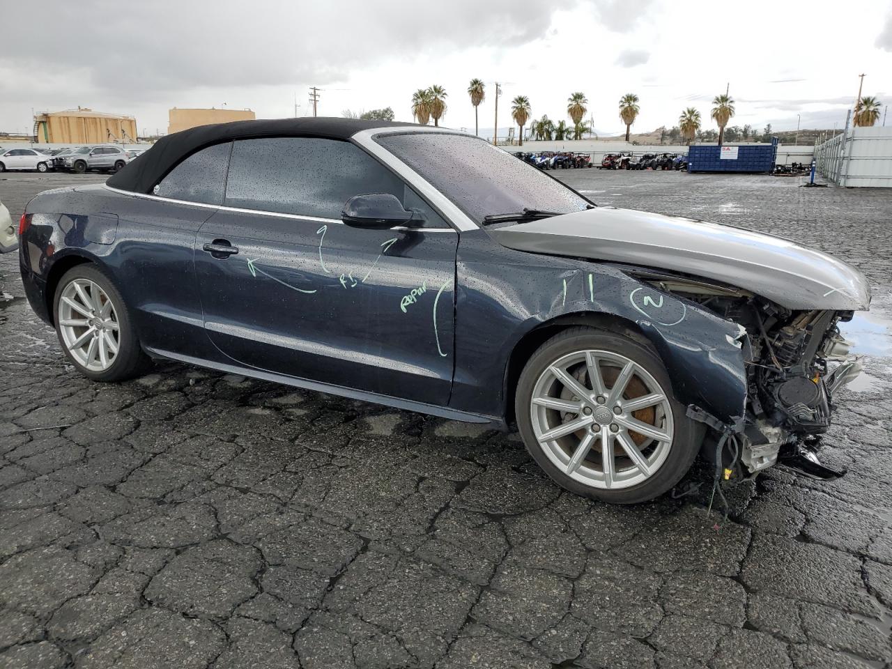 2015 Audi A5 VIN WAUMFAFH9FN003278 Copart auction photo, front end / side damage thumbnail 4