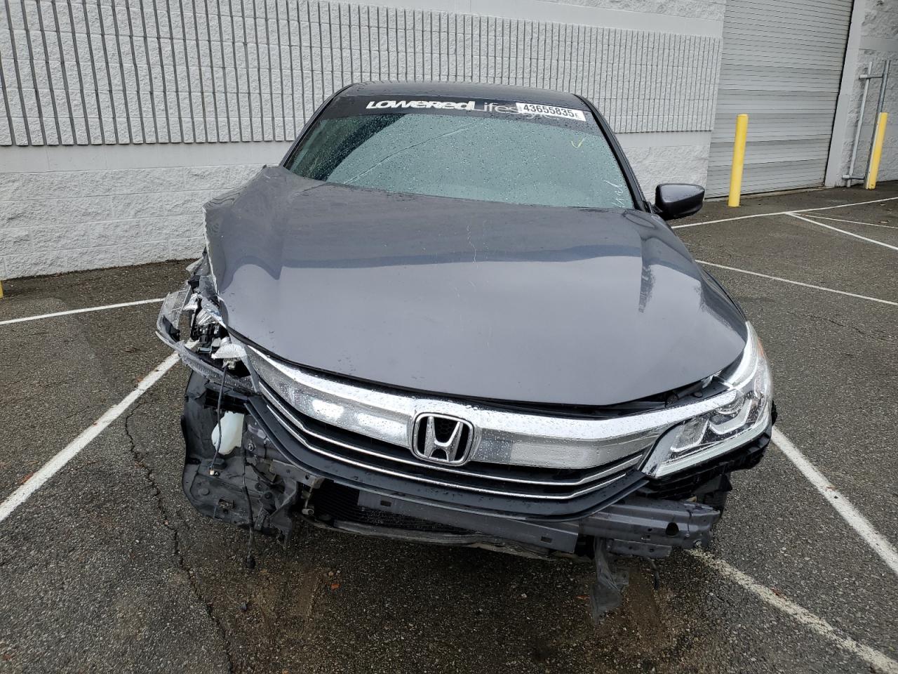 2017 Honda Accord VIN 1HGCR2F54HA054846 Copart auction photo, front end / side damage thumbnail 5