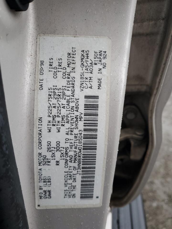 1998 Toyota 4Runner VIN JT3HN86R0W0185043 Copart auction photo, rear end / front end damage thumbnail 12