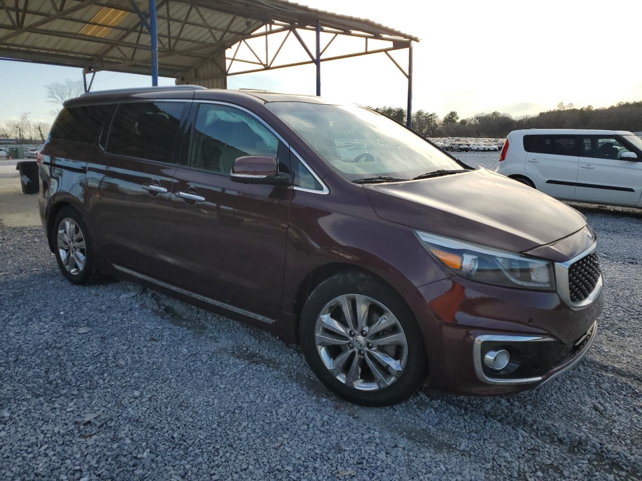 2016 KIA Sedona VIN KNDME5C18G6145637 Copart auction photo, front end damage thumbnail 4