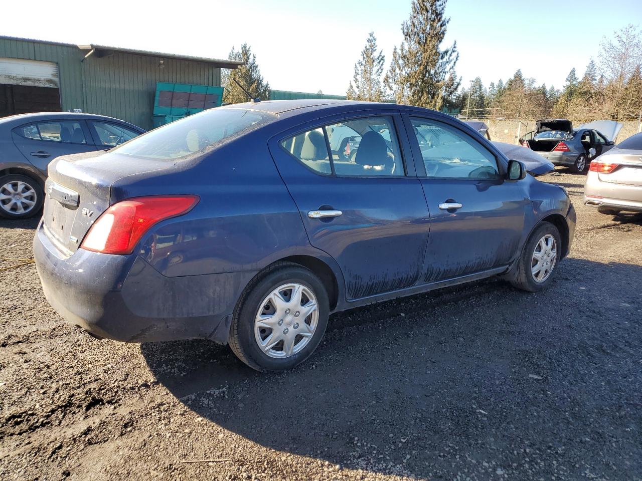 2012 Nissan Versa VIN 3N1CN7AP6CL847182 Copart auction photo, front end / side damage thumbnail 3