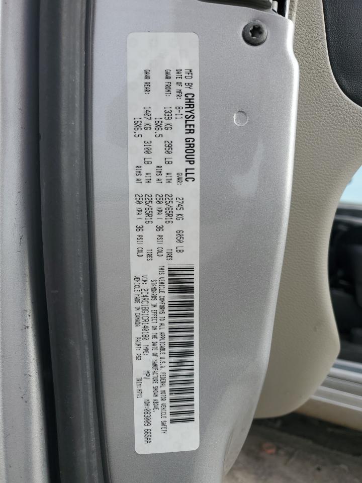 2012 Chrysler Town & Country VIN 2C4RC1BG1CR140180 Copart auction photo, front end / undercarriage damage thumbnail 16