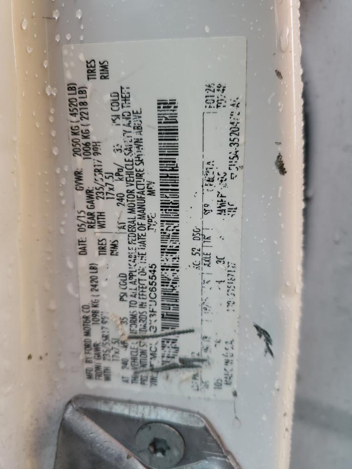 2015 Ford Escape VIN 1FMCU0GX3FUC65545 Copart auction photo, side damage thumbnail 15
