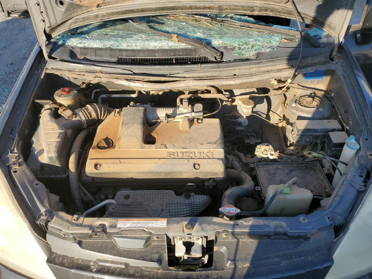 2004 Suzuki Aerio VIN JS2RC61H945252026 Copart auction photo, top/roof damage thumbnail 11