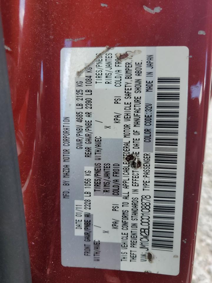 2012 Mazda 5 VIN JM1CW2BL0C0108878 Copart auction photo, front end / top/roof damage thumbnail 16