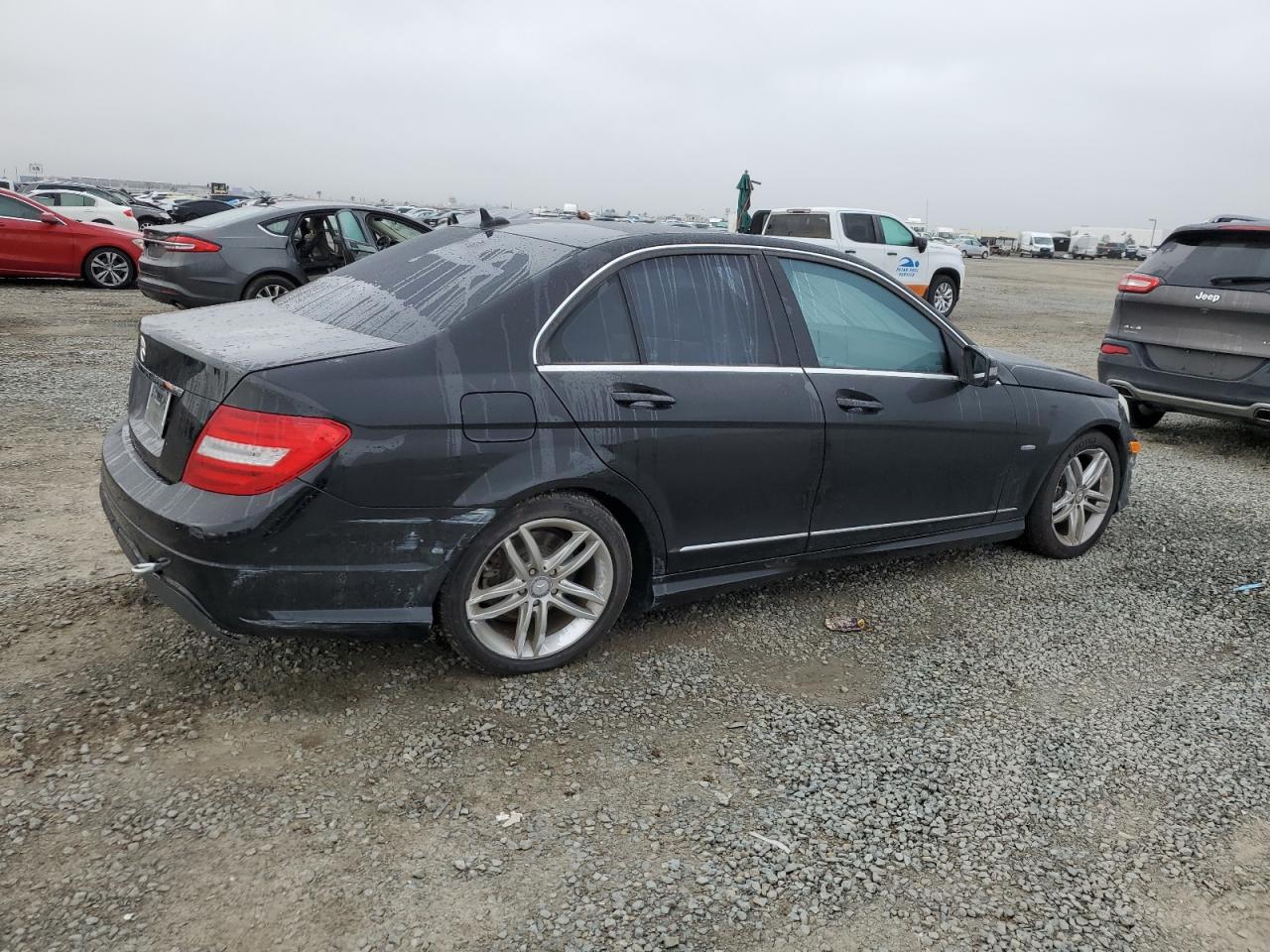 2012 Mercedes-Benz C-klasse VIN WDDGF4HB5CR236661 Copart auction photo, rear end / front end damage thumbnail 3