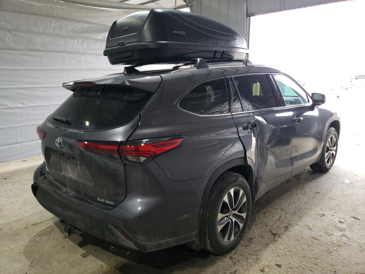2021 Toyota Highlander VIN 5TDGZRBH1MS544506 Copart auction photo, rear end / side damage thumbnail 3