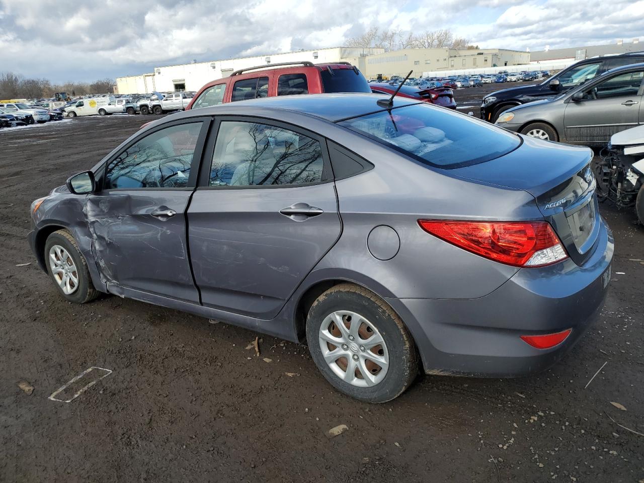 2013 Hyundai Accent VIN KMHCT4AE2DU560523 Copart auction photo, side damage thumbnail 2
