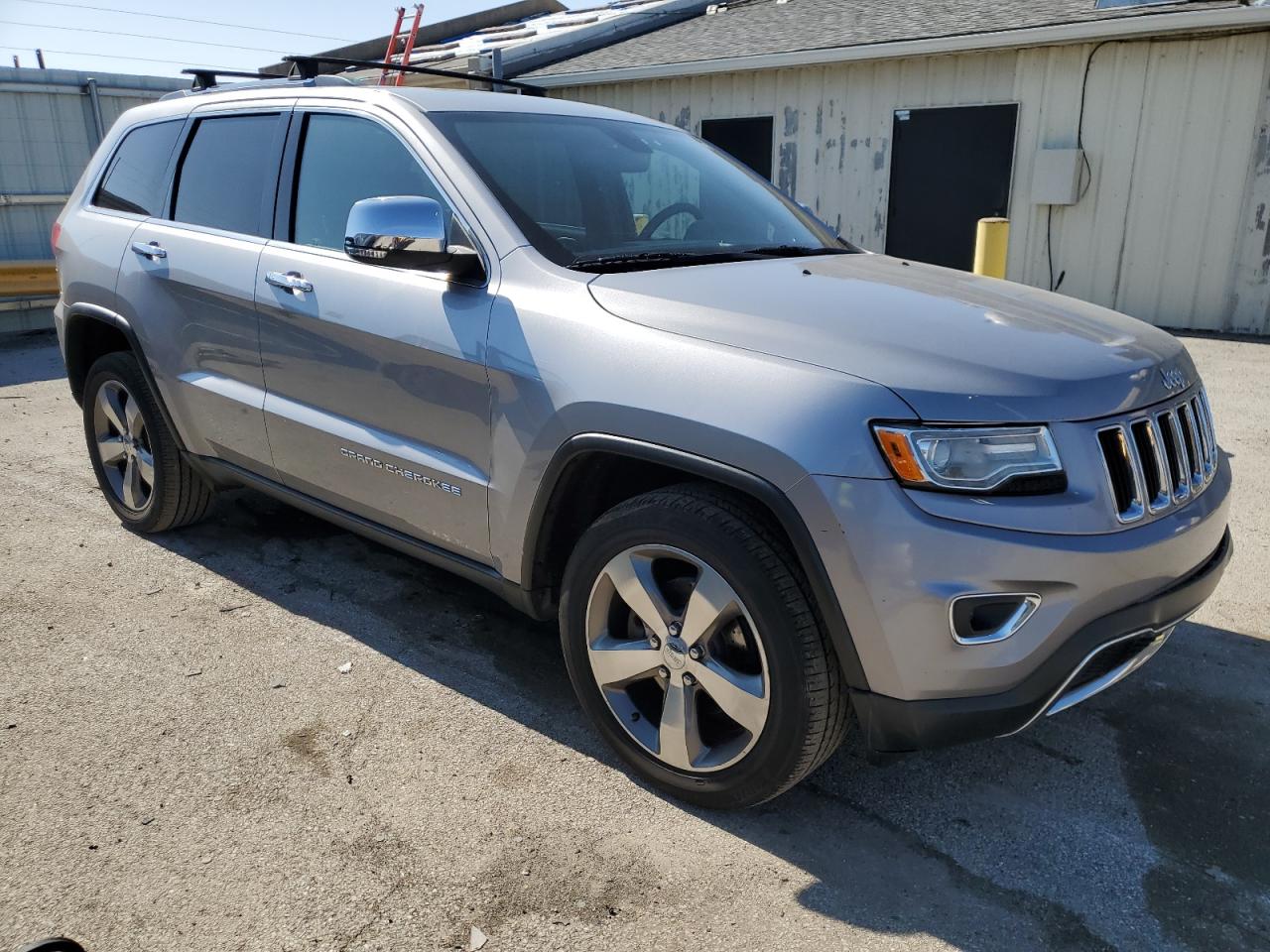 2015 Jeep Grand Cherokee VIN 1C4RJFBG0FC607766 Copart auction photo, front end / side damage thumbnail 4